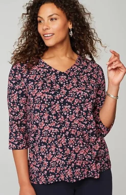 J.Jill Wearever V-Neck Ballet-Sleeve Top | Jjill-Women Tops & Tees