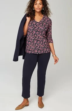 J.Jill Wearever V-Neck Ballet-Sleeve Top | Jjill-Women Tops & Tees