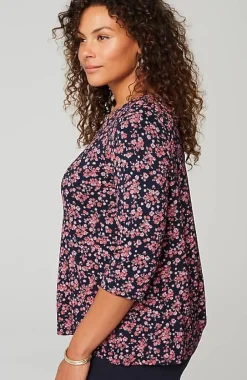 J.Jill Wearever V-Neck Ballet-Sleeve Top | Jjill-Women Tops & Tees