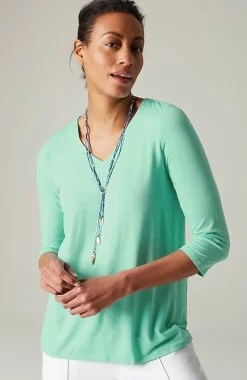 J.Jill Wearever V-Neck Ballet-Sleeve Top | Jjill-Women Tops & Tees