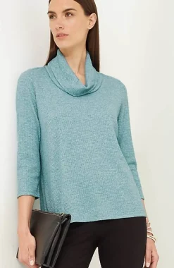 J.Jill Wearever Waffle-Textured Cowl-Neck Top | Jjill-Women Tops & Tees