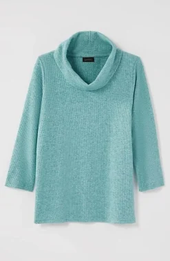 J.Jill Wearever Waffle-Textured Cowl-Neck Top | Jjill-Women Tops & Tees