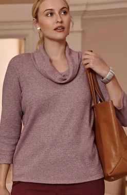 J.Jill Wearever Waffle-Textured Cowl-Neck Top | Jjill-Women Tops & Tees