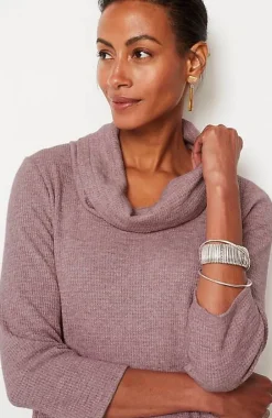 J.Jill Wearever Waffle-Textured Cowl-Neck Top | Jjill-Women Tops & Tees