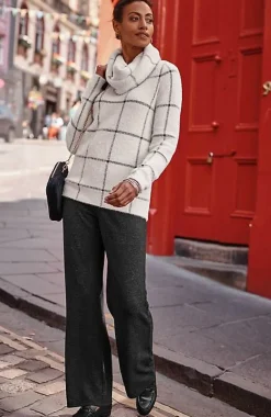 J.Jill Wearever Windowpane Removable-Snood Sweater | Jjill-Women Sweaters